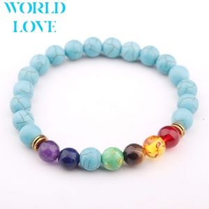 7 Chakra Healing Bracelet Handmade Volcanic BLU BUY 1 GET 1 FREE SPECIAL